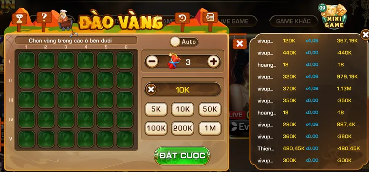 Hướng Dẫn Chơi Minigame Đào Vàng Tại Iwin Club Để Thắng Lớn Mỗi Ngày